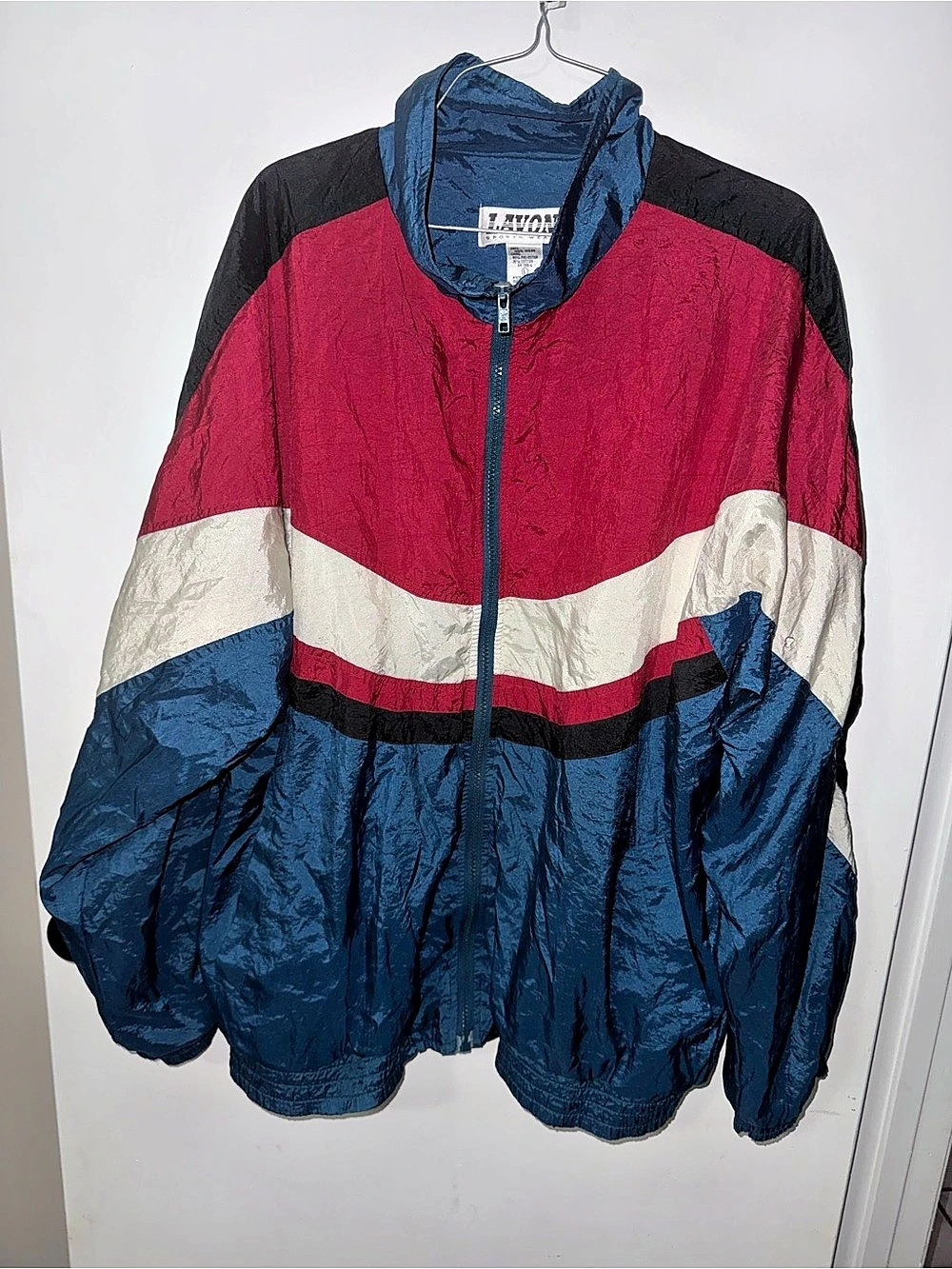 Vintage Lavon Color Block Windbreaker Blue & Red Size Large